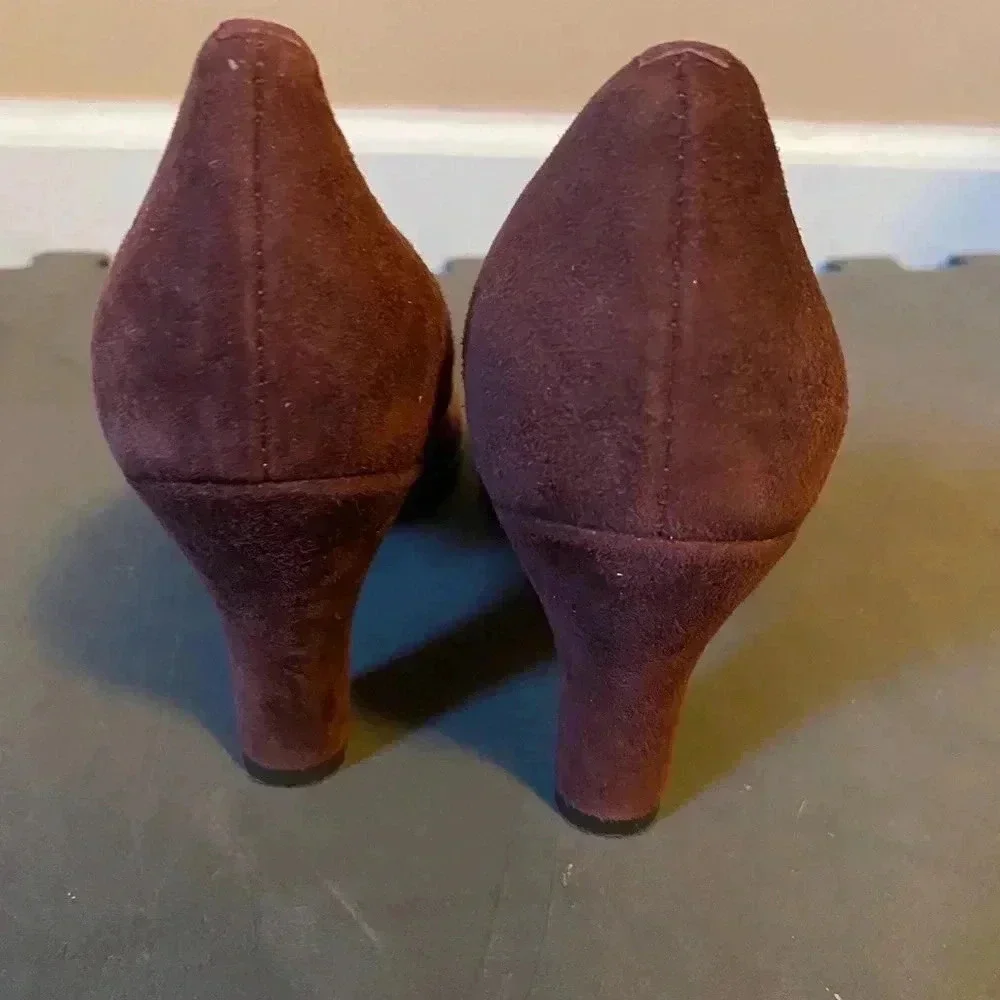 Anyi Lu Suede Snakeskin Point Toe Heels